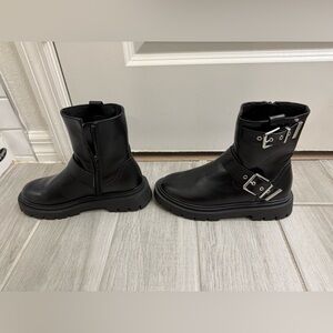 Zara Black Kids Boots with Buckle